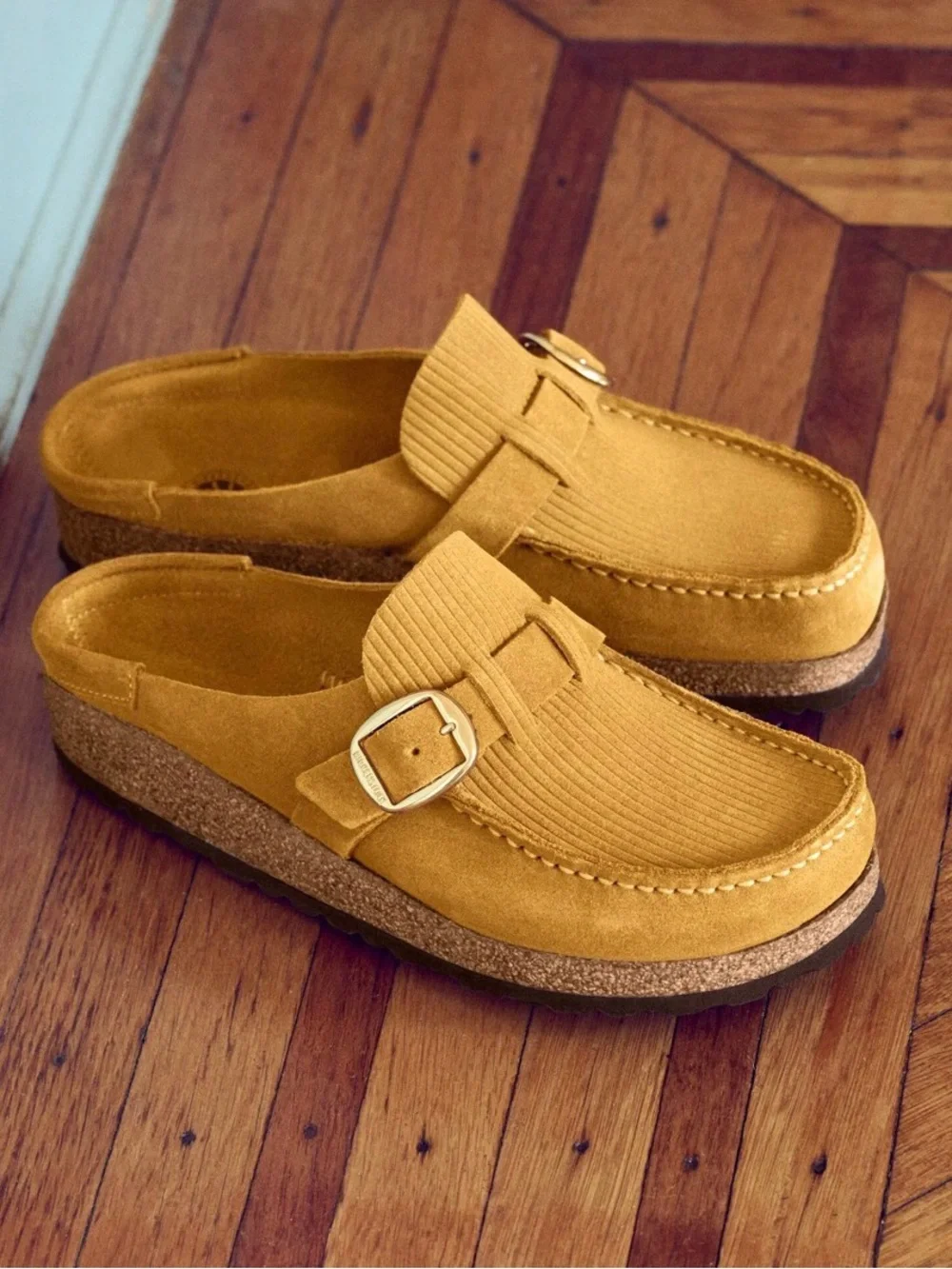 New Birkenstock BUCKLEY Suede Corduroy Clog CORK BROWN Normal Narrow  Us10 Eu41 - Picture 12 of 15